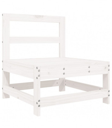 vidaXL 5 Piece Garden Sofa Set White Solid Wood Pine