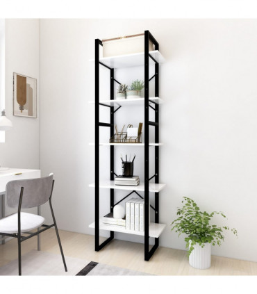 vidaXL 5-Tier Book Cabinet White 60x30x175 cm Engineered Wood