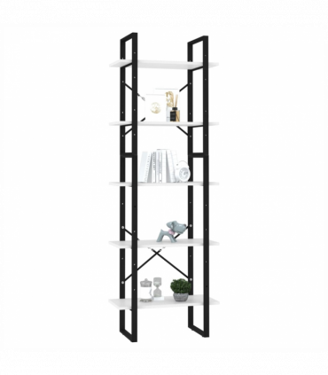 vidaXL 5-Tier Book Cabinet White 60x30x175 cm Engineered Wood