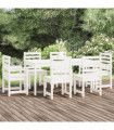 vidaXL 7 Piece Garden Dining Set White Solid Wood Pine