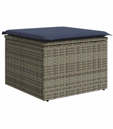 vidaXL 8 Piece Garden Sofa Set with Cushions Grey Poly Rattan Acacia