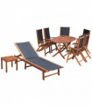 vidaXL 9 Piece Outdoor Dining Set with Cushions Solid Acacia Wood
