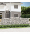 vidaXL Arched Gabion Baskets 3 pcs 400x30x120/140 cm Galvanised Iron