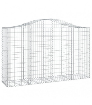 vidaXL Arched Gabion Baskets 6 pcs 200x50x120/140 cm Galvanised Iron