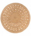 vidaXL Area Rug Braided Design Jute 210 cm Round