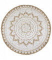 vidaXL Area Rug Braided Jute Printed 240 cm Round
