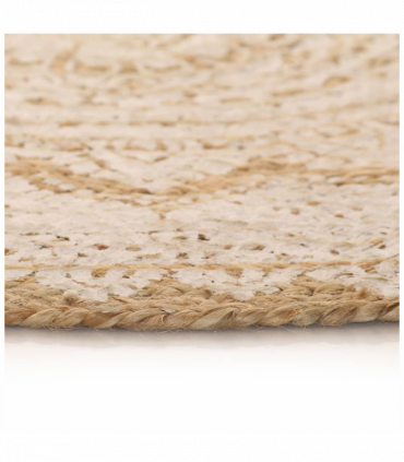 vidaXL Area Rug Braided Jute Printed 240 cm Round