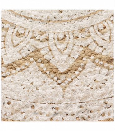 vidaXL Area Rug Braided Jute Printed 240 cm Round