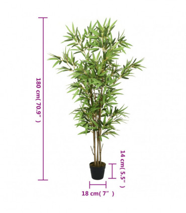 vidaXL Artificial Bamboo Tree 1288 Leaves 180 cm Green