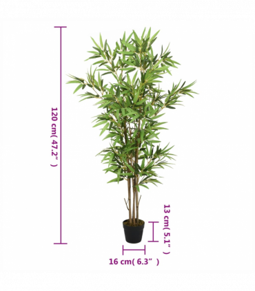 vidaXL Artificial Bamboo Tree 552 Leaves 120 cm Green
