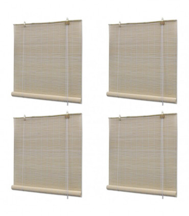 vidaXL Bamboo Roller Blinds 4 pcs 120x160 cm Natural