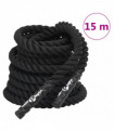 vidaXL Battle Rope Black 15 m 11 kg Polyester