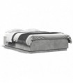 vidaXL Bed Frame Concrete Grey 150x200 cm King Size Engineered Wood