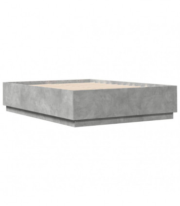 vidaXL Bed Frame Concrete Grey 150x200 cm King Size Engineered Wood