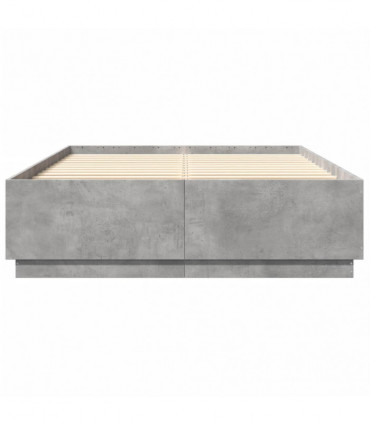 vidaXL Bed Frame Concrete Grey 150x200 cm King Size Engineered Wood
