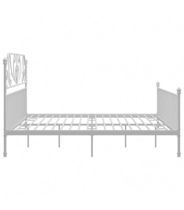 vidaXL Bed Frame White Metal 180x200 cm Super King