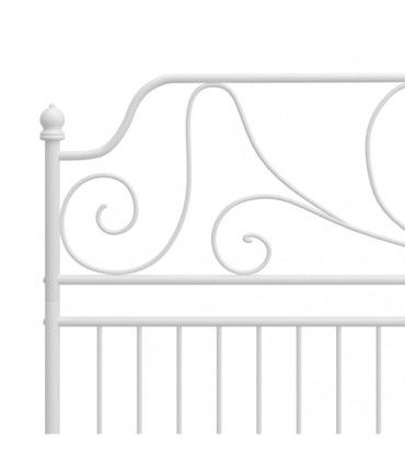vidaXL Bed Frame White Metal 180x200 cm Super King