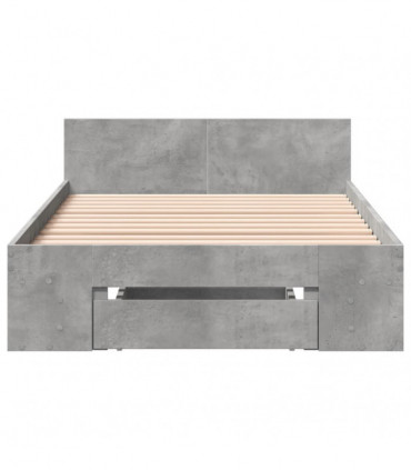 vidaXL Bed Frame with Drawer Concrete Grey 100x200 cm Engineered Wood