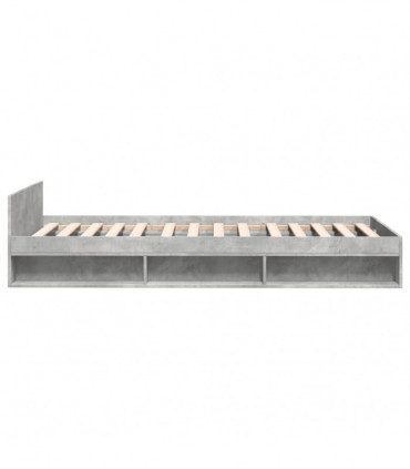 vidaXL Bed Frame with Drawer Concrete Grey 100x200 cm Engineered Wood