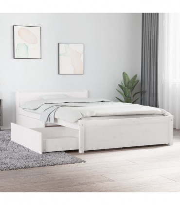 vidaXL Bed Frame with Drawers White 100x200 cm