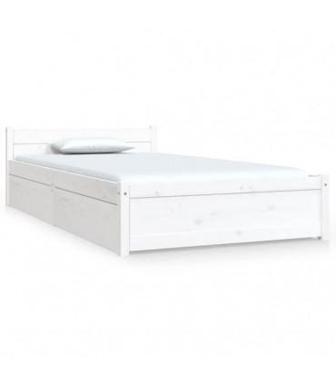 vidaXL Bed Frame with Drawers White 100x200 cm