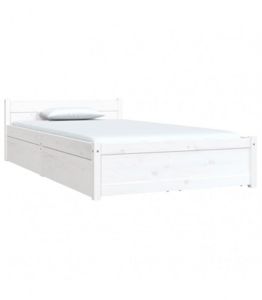 vidaXL Bed Frame with Drawers White 100x200 cm
