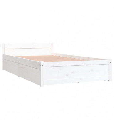 vidaXL Bed Frame with Drawers White 100x200 cm