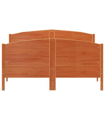vidaXL Bed Frame with Headboard Wax Brown 140x200 cm Solid Wood Pine