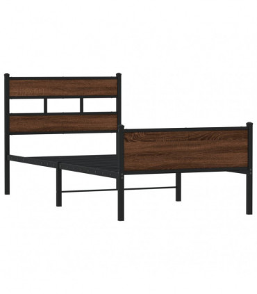 vidaXL Bed Frame without Mattress Brown Oak 100x190 cm Engineered Wood