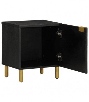 vidaXL Bedside Cabinet 2 pcs Black 40x33x46 cm Solid Wood Mango