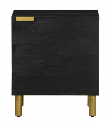 vidaXL Bedside Cabinet 2 pcs Black 40x33x46 cm Solid Wood Mango