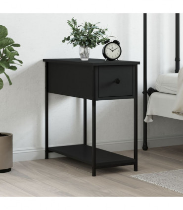 vidaXL Bedside Cabinet Black 30x60x60 cm Engineered Wood