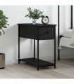 vidaXL Bedside Cabinet Black 30x60x60 cm Engineered Wood