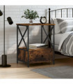 vidaXL Bedside Table Smoked Oak 50x41x65 cm Engineered Wood