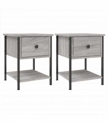 vidaXL Bedside Tables 2 pcs Grey Sonoma 34x35.5x45 cm Engineered Wood