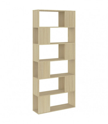 vidaXL Book Cabinet Room Divider Sonoma Oak 80x24x186 cm Engineered Wood