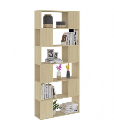 vidaXL Book Cabinet Room Divider Sonoma Oak 80x24x186 cm Engineered Wood