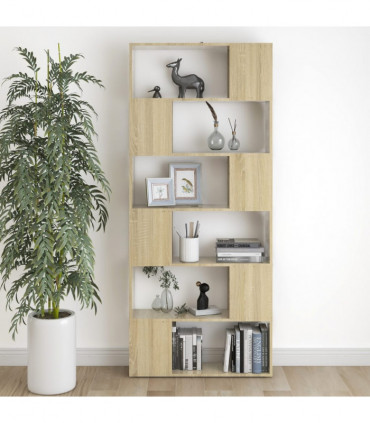 vidaXL Book Cabinet Room Divider Sonoma Oak 80x24x186 cm Engineered Wood