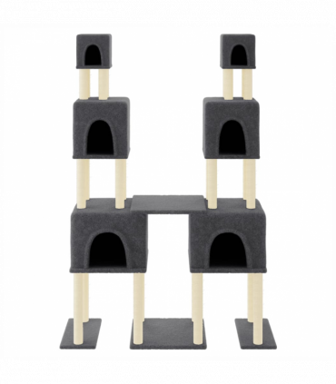 vidaXL Cat Tree with Sisal Scratching Posts Dark Grey 199 cm