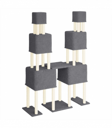 vidaXL Cat Tree with Sisal Scratching Posts Dark Grey 199 cm