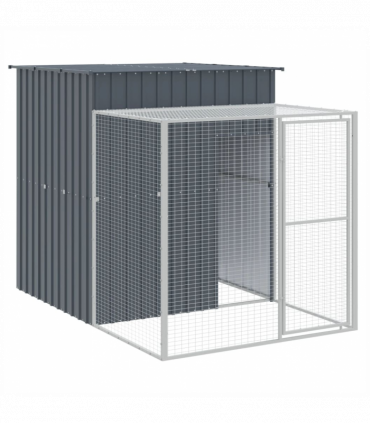 vidaXL Chicken Cage with Run Anthracite 165x251x181 cm Galvanised Steel