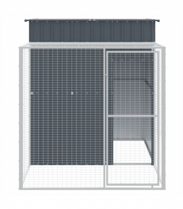 vidaXL Chicken Cage with Run Anthracite 165x251x181 cm Galvanised Steel