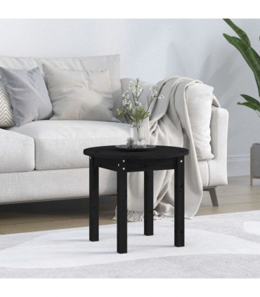 vidaXL Coffee Table Black Ø 45x40 cm Solid Wood Pine