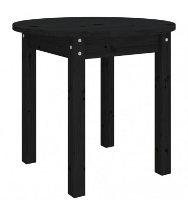 vidaXL Coffee Table Black Ø 45x40 cm Solid Wood Pine