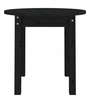 vidaXL Coffee Table Black Ø 45x40 cm Solid Wood Pine