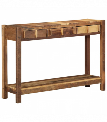vidaXL Console Table Brown 107 x 33 x 76 cm Solid Reclaim wood