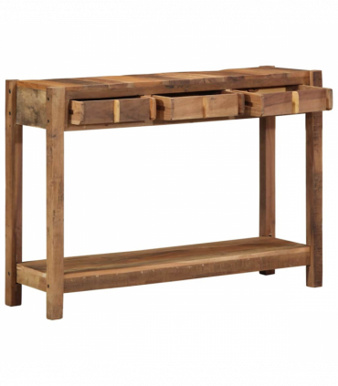 vidaXL Console Table Brown 107 x 33 x 76 cm Solid Reclaim wood