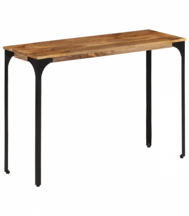 vidaXL Console Table Brown 110x35x76 cm Solid Wood Mango and Iron