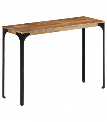 vidaXL Console Table Brown 110x35x76 cm Solid Wood Mango and Iron