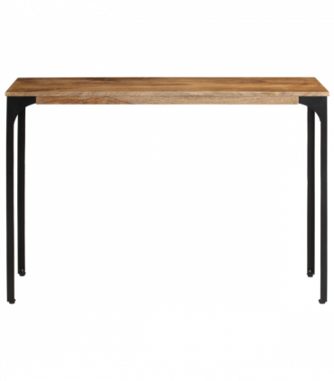vidaXL Console Table Brown 110x35x76 cm Solid Wood Mango and Iron